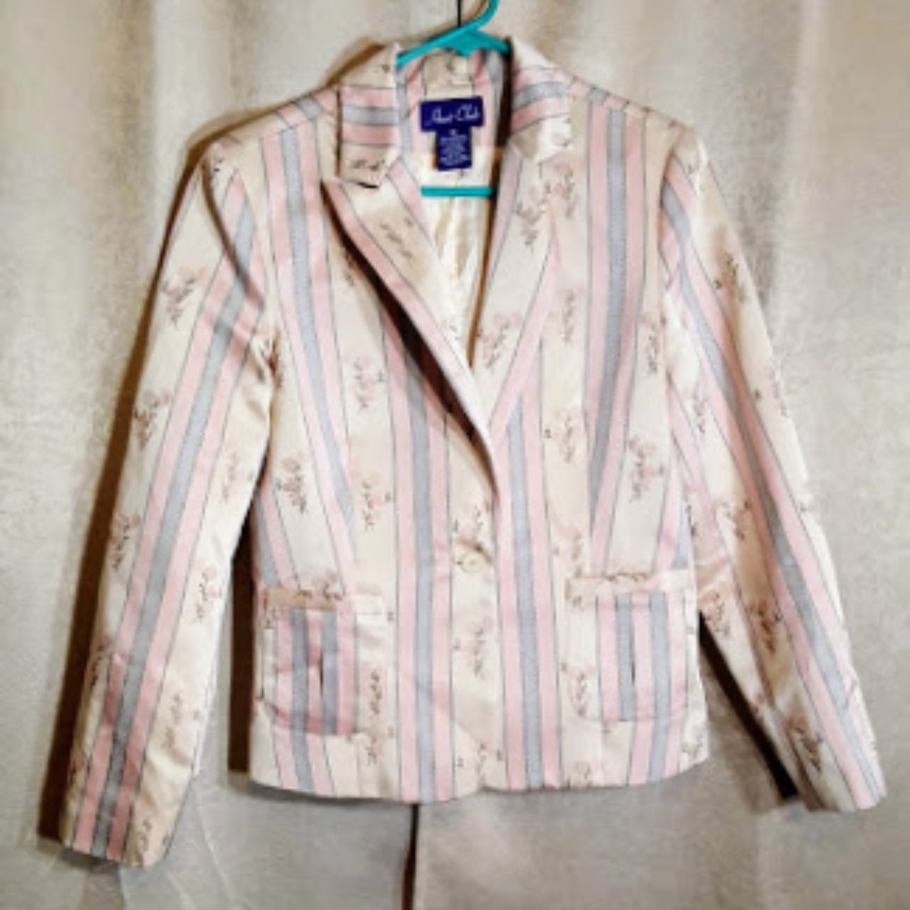Vtg Hunter Club Pastel Floral Dress Blazer sz 14